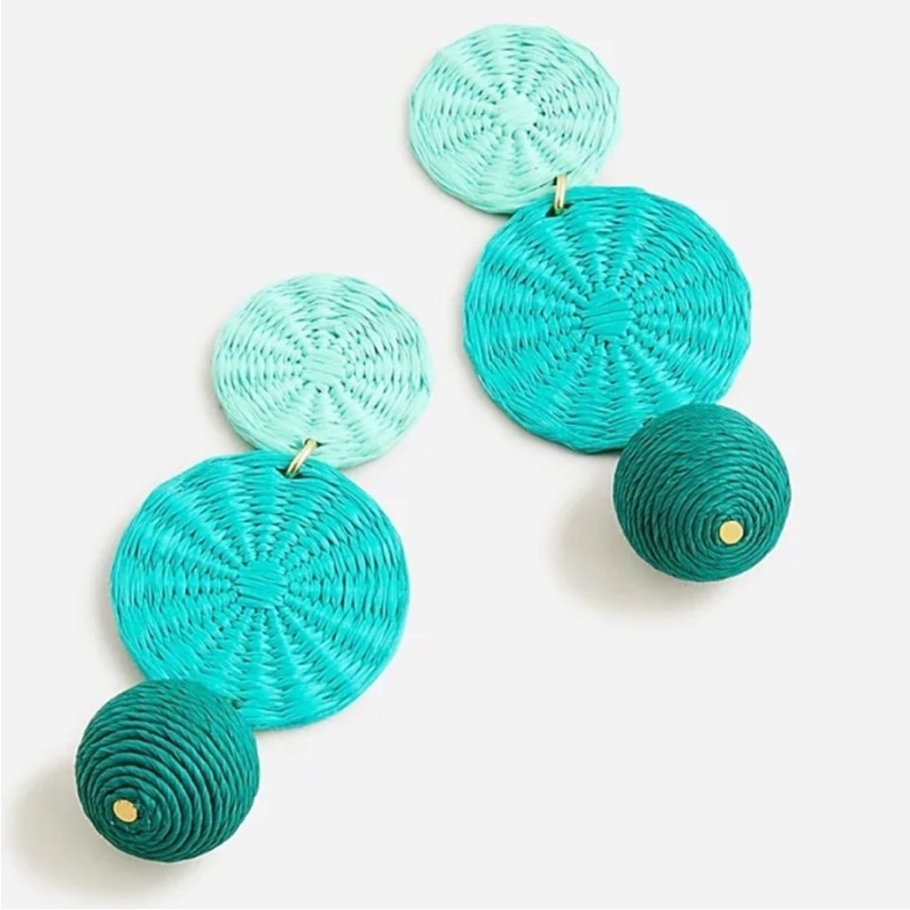 NWT J. Crew | Women’s Turquoise/Teal Colorblock Dangle Earrings Post Backing, OS